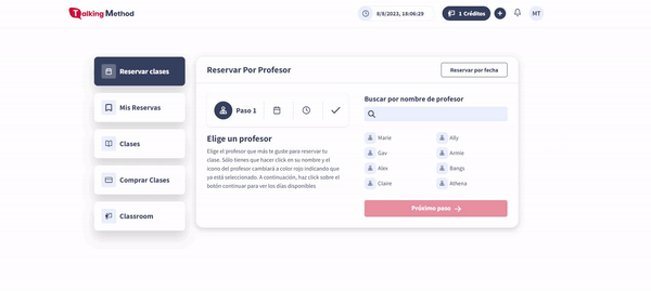 reservar clase Talking Method